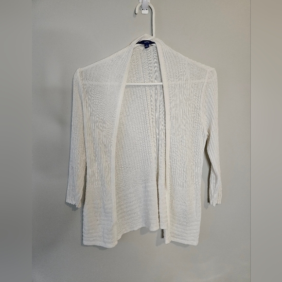 APT 9, SMALL, white cardigan, cover -up - Picture 1 of 8